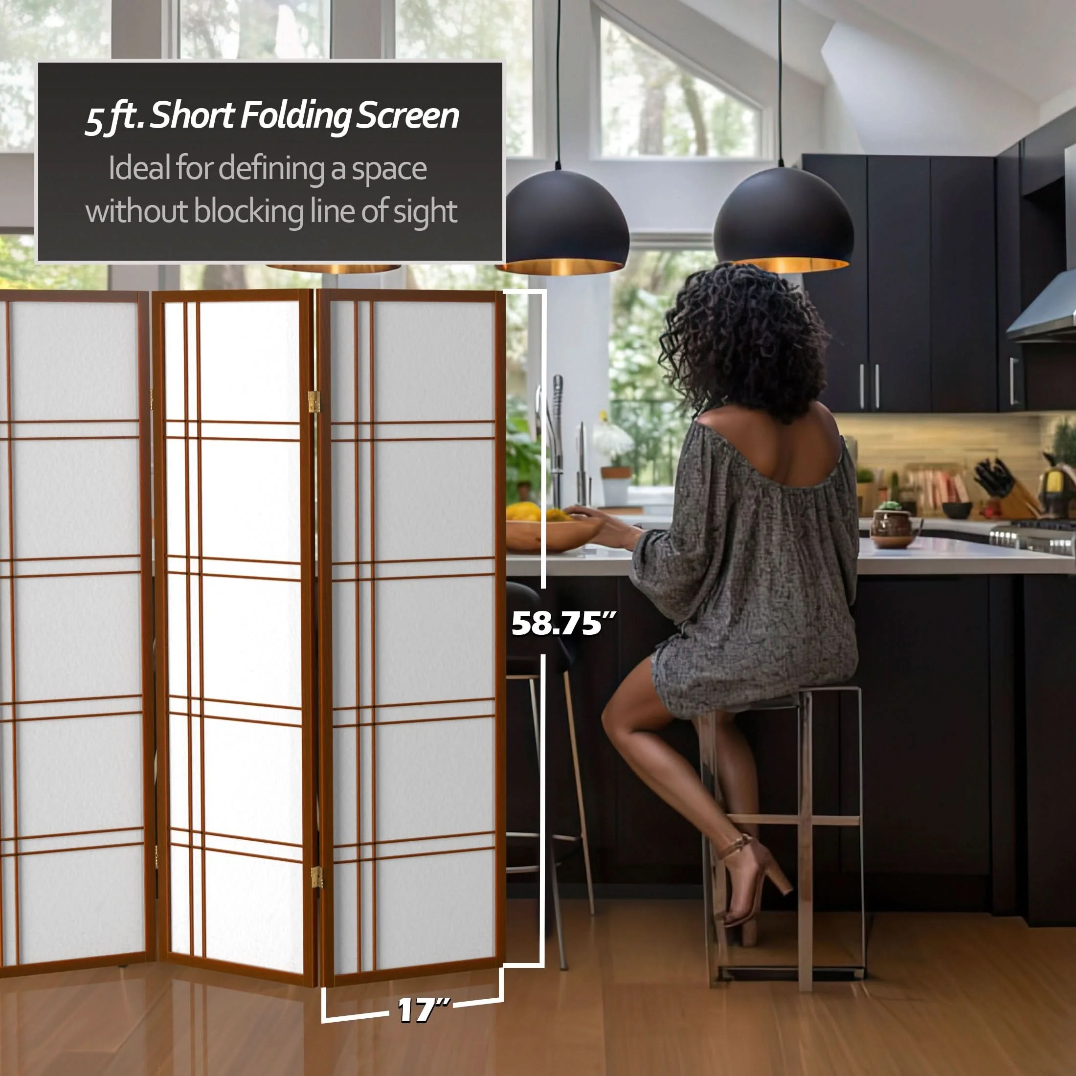 5 ft. Tall Double Cross Shoji Screen - Image 50