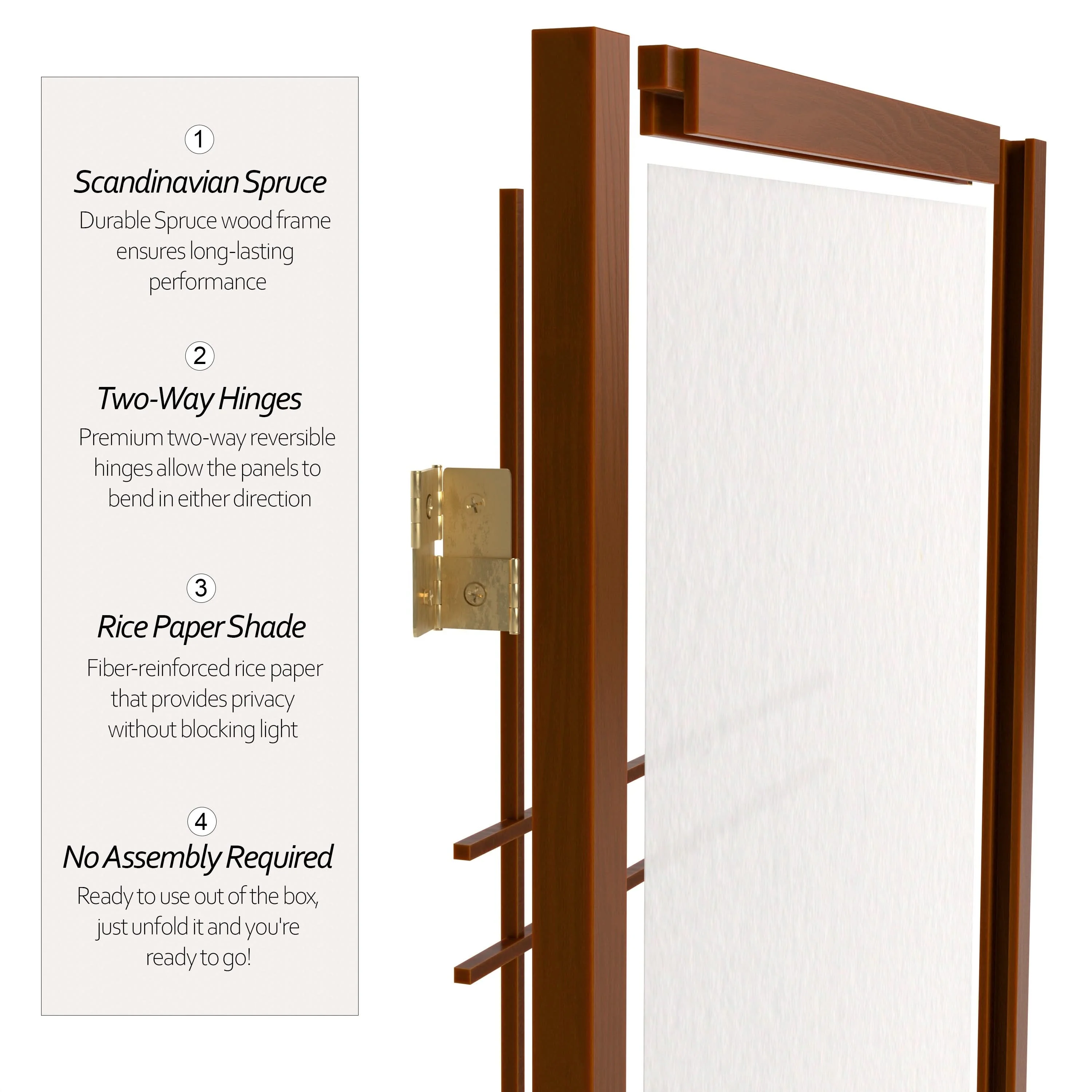 7 ft. Tall Double Cross Shoji Screen - Image 44