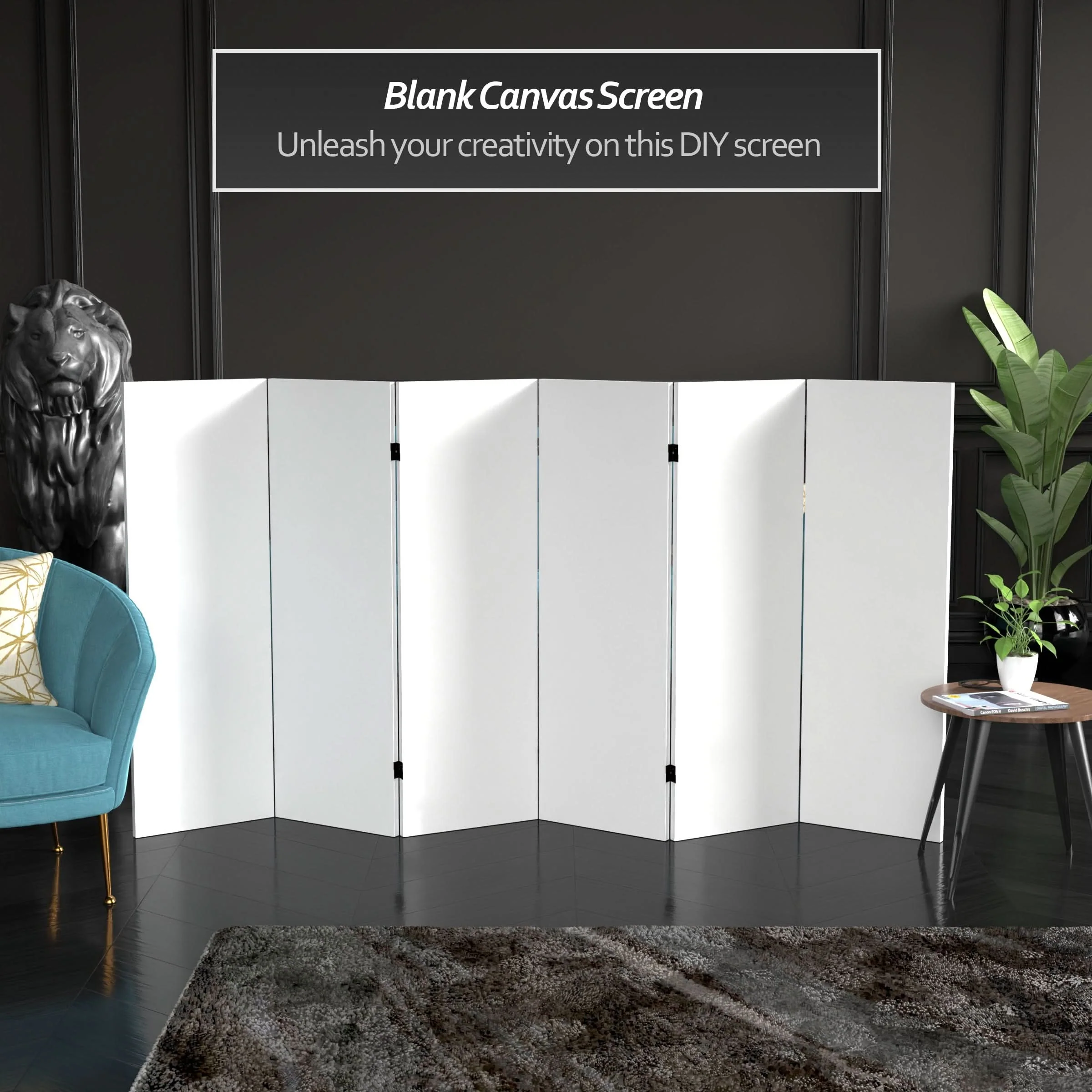 Do It Yourself Short 4 ft. Canvas Folding Screen - Image 17