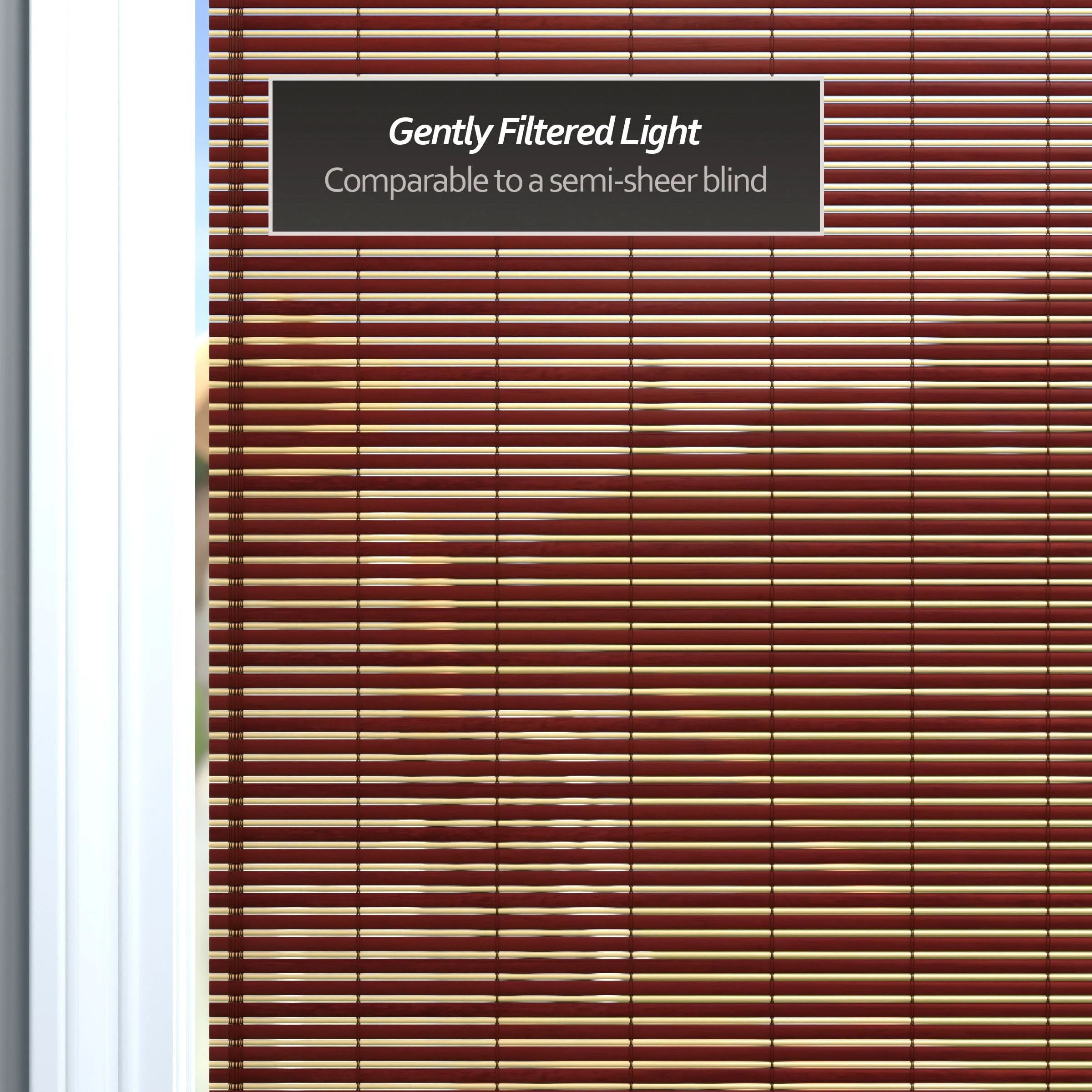 Mahogany Bamboo Cordless Window Shade - Image 20